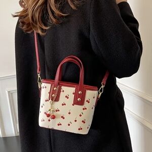 Small Cherry Crossbody Handbag Purse New Color Red W/ Cherry Charm Included